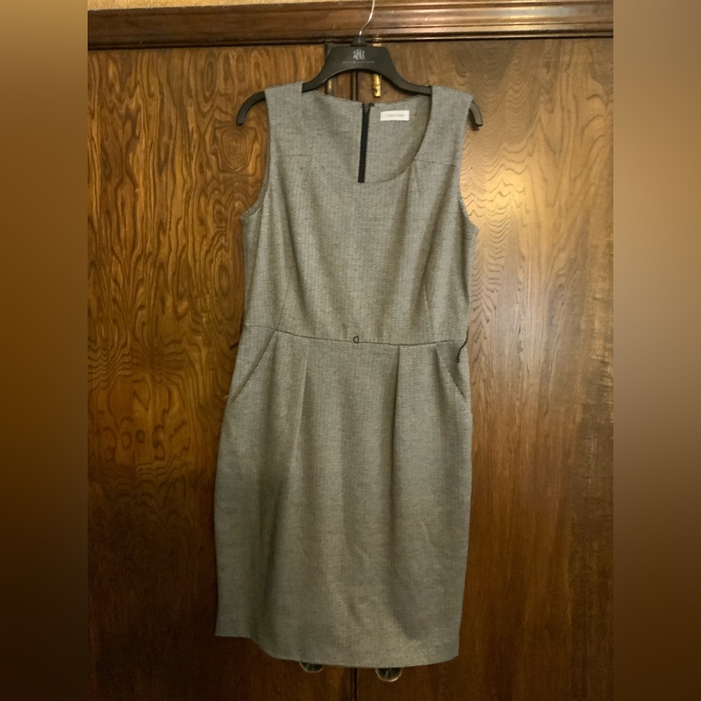 Calvin Klein Charcoal Sleeveless Midi Dress